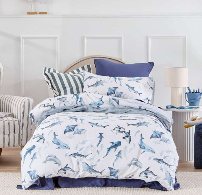 Blue wheel Comforter 3pcs set