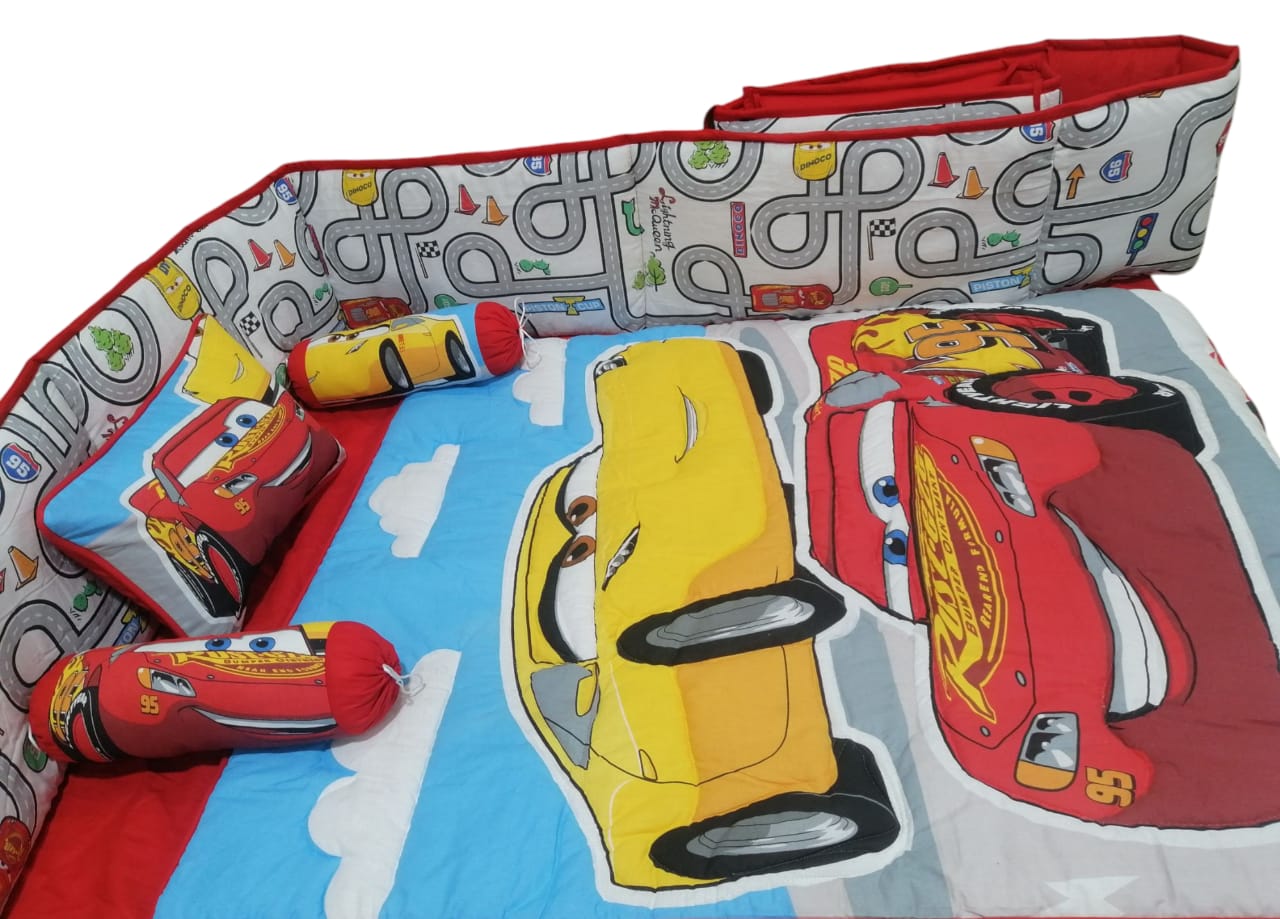 CS-129 : Red Car Baby Cot Set 6 Pcs