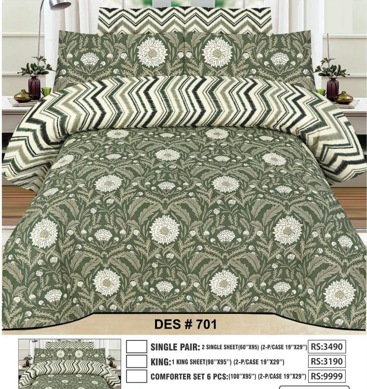 PCS-2215: Cotton Comforter Set 6 pcs