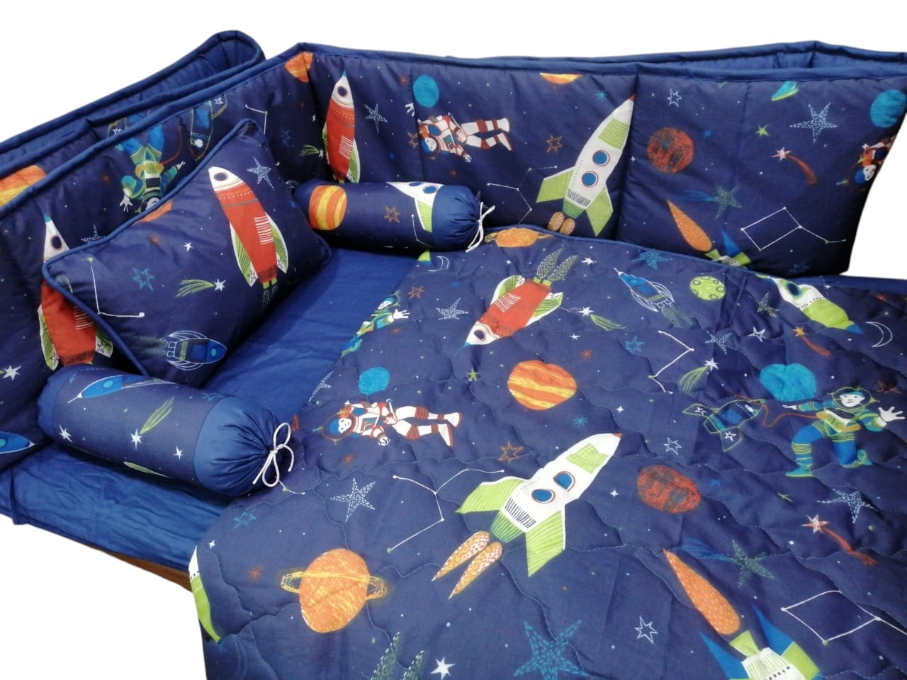 CS-134 :Space Rock Baby Cot Set 6 Pcs