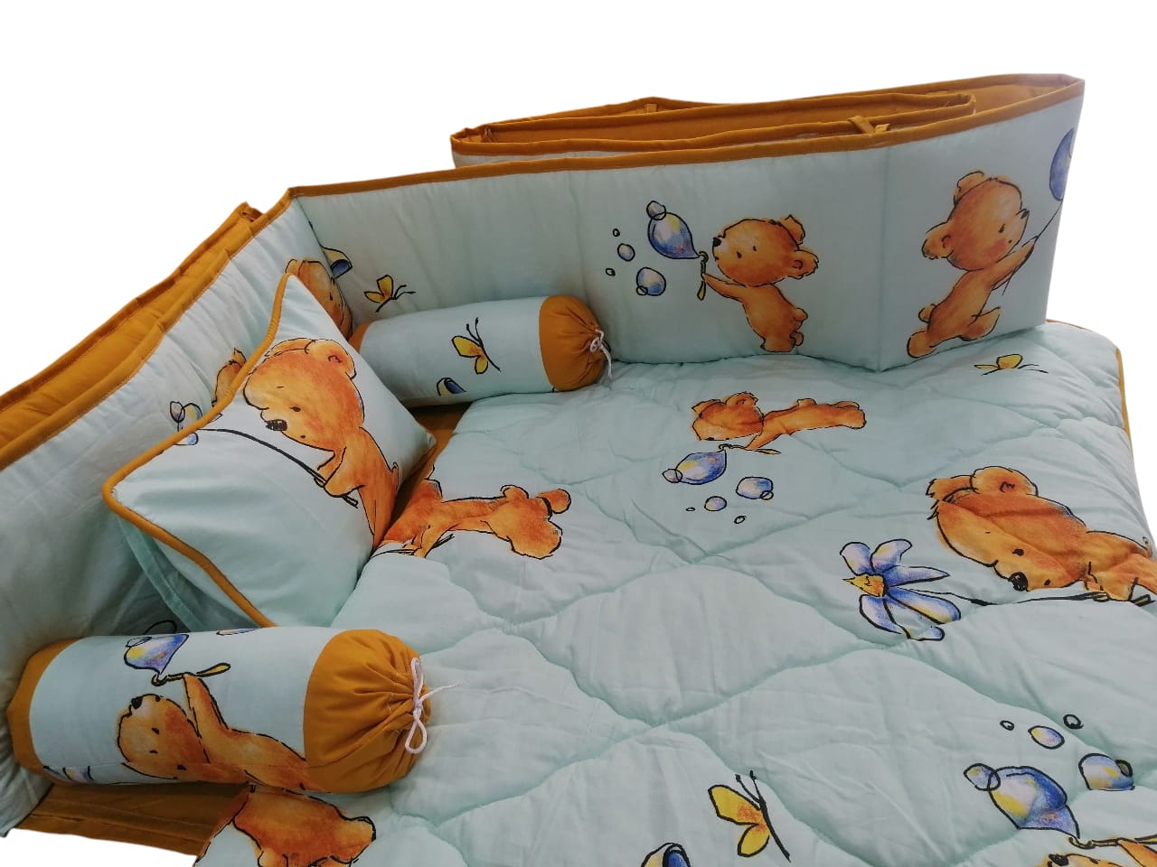CS-118 : Kids Bear Baby Cot Set 6 Pcs