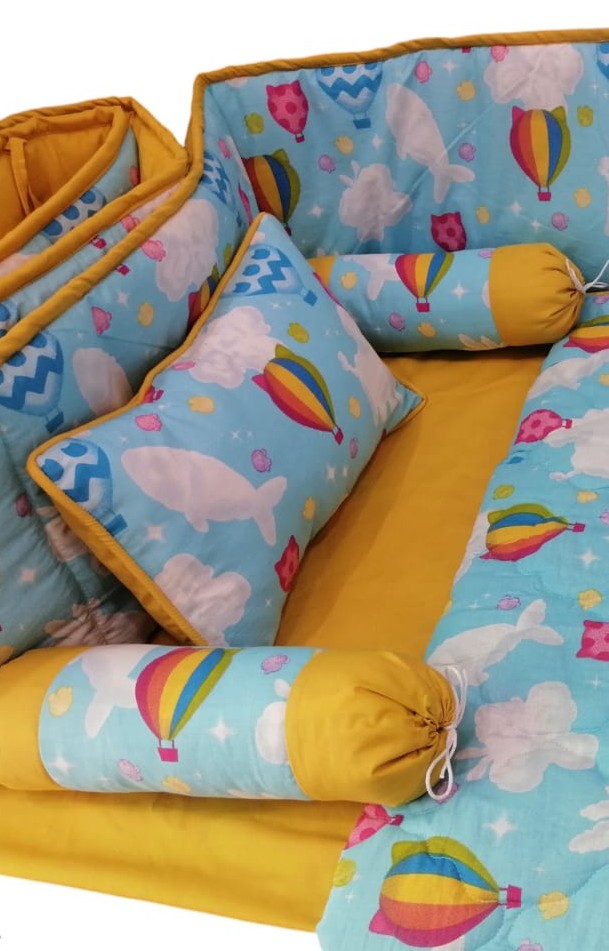CS-115 : Sky Balloon Baby Cot Set 6 Pcs