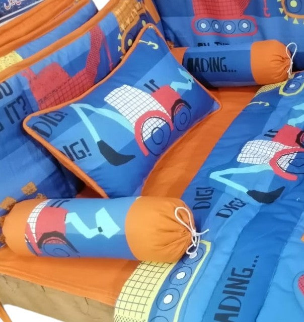 CS-116 : Constructer truck Baby Cot Set 6 Pcs