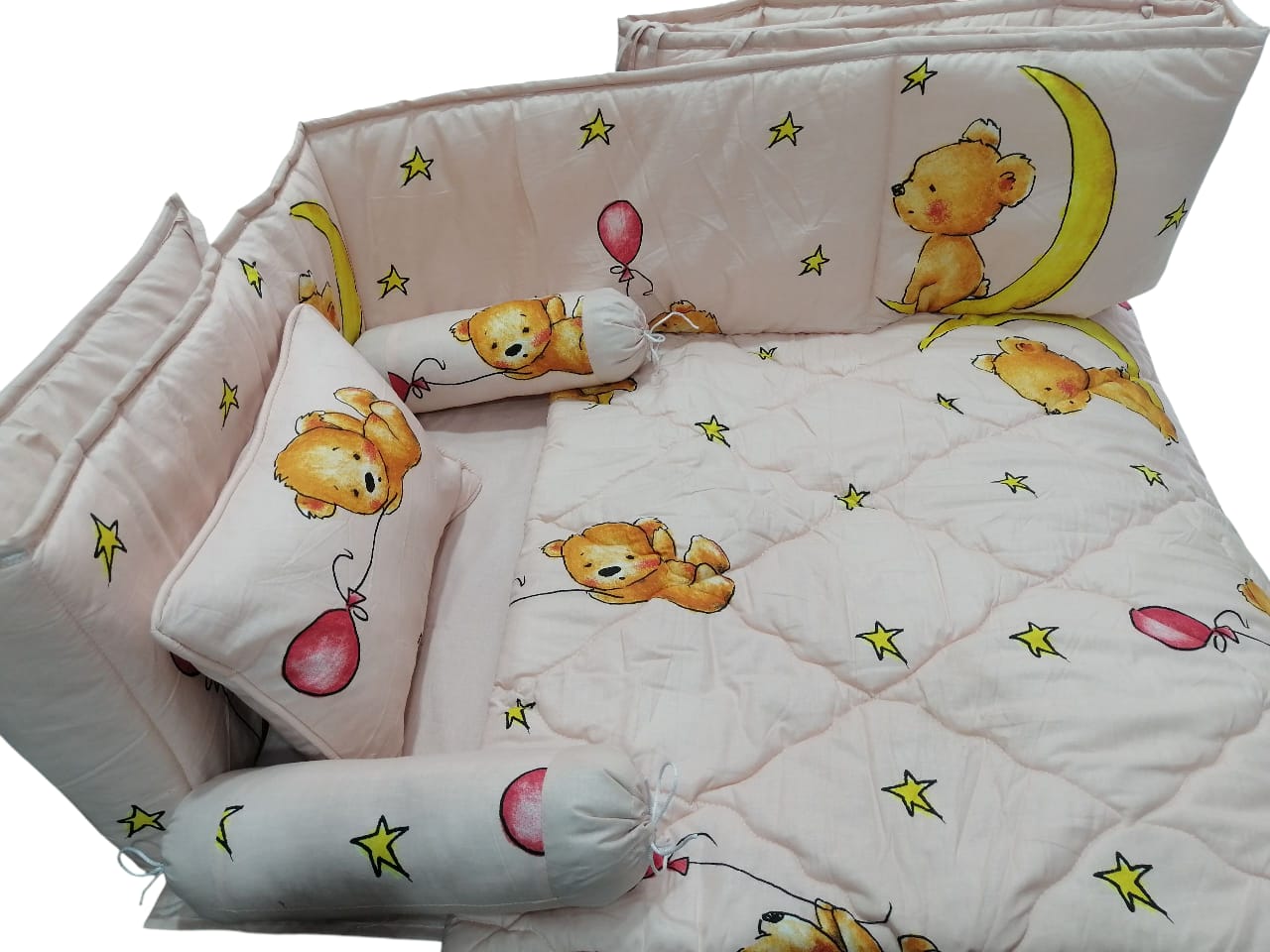 CS-121 : Moon and Star  Baby Cot Set 6 Pcs