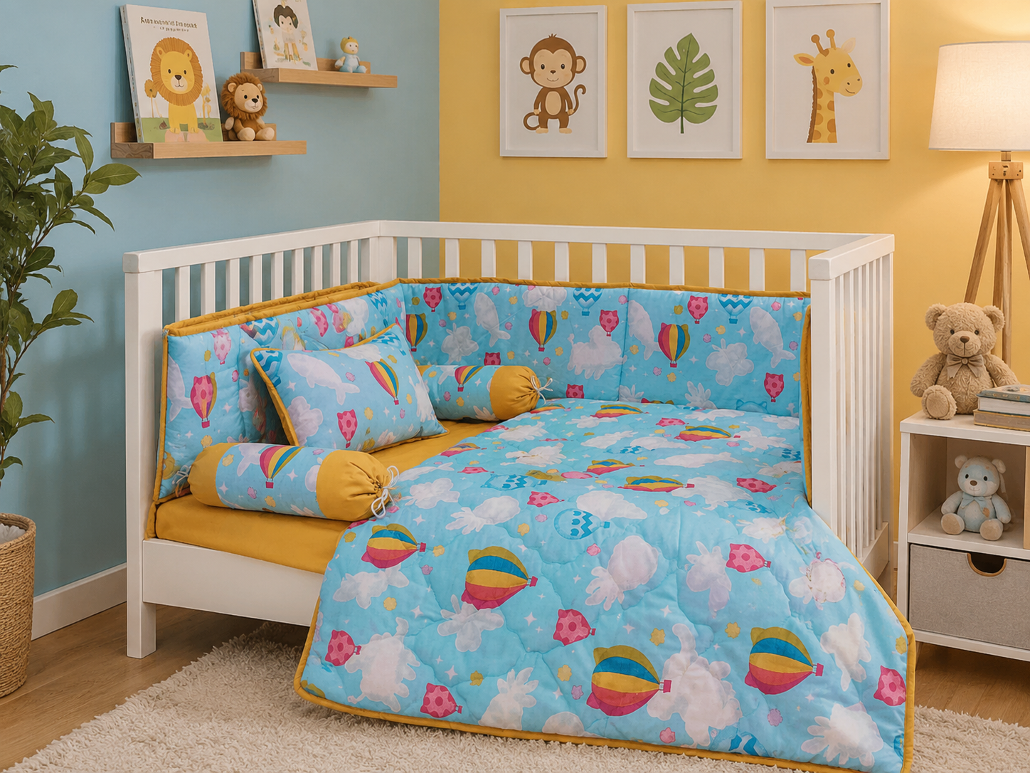 BCS-3213 : Soft Valvet Baby Cot Bedding Set