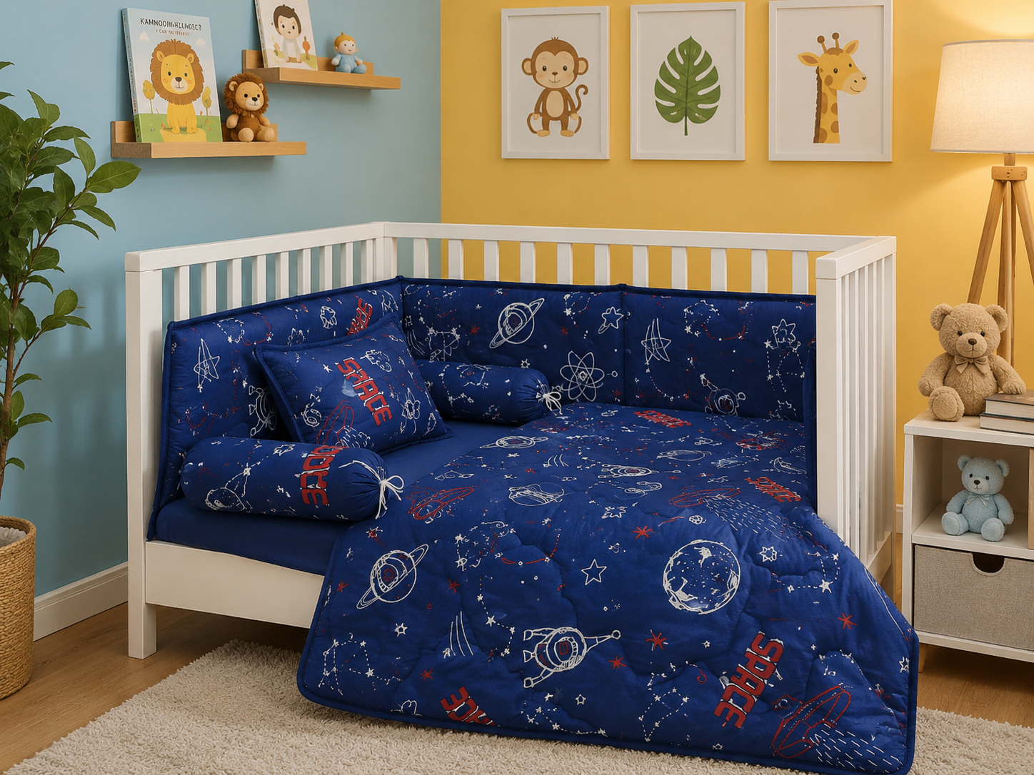 BCS-3214 : Soft Valvet Baby Cot Bedding Set