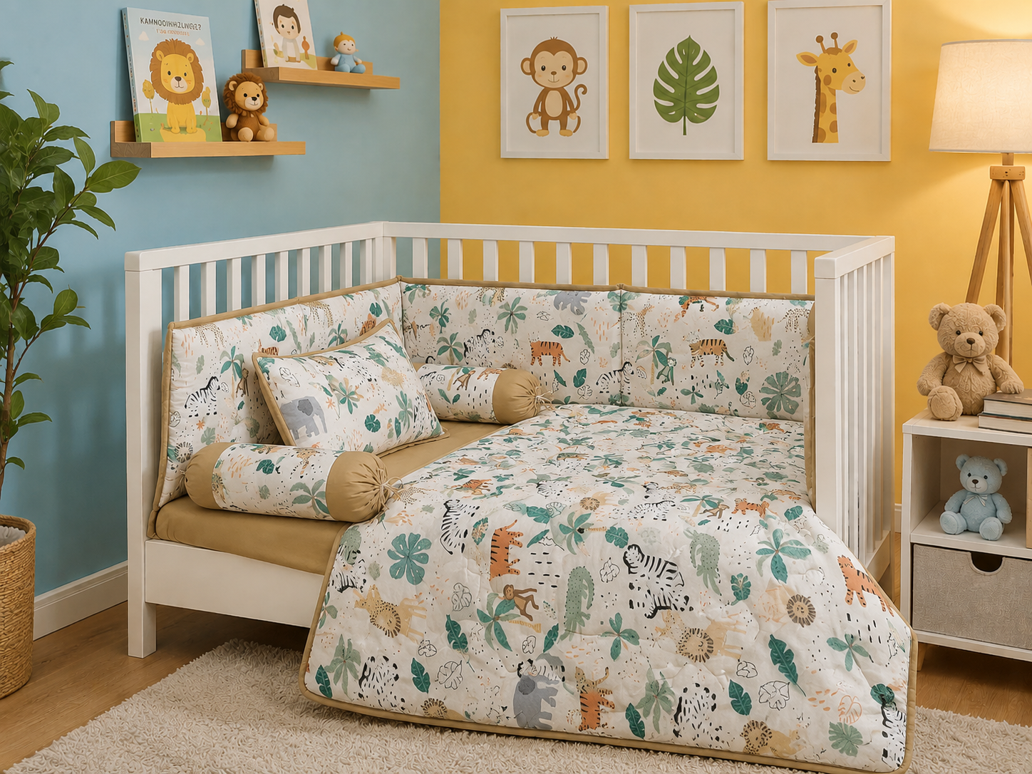 BCS-3215 : Soft Valvet Baby Cot Bedding Set