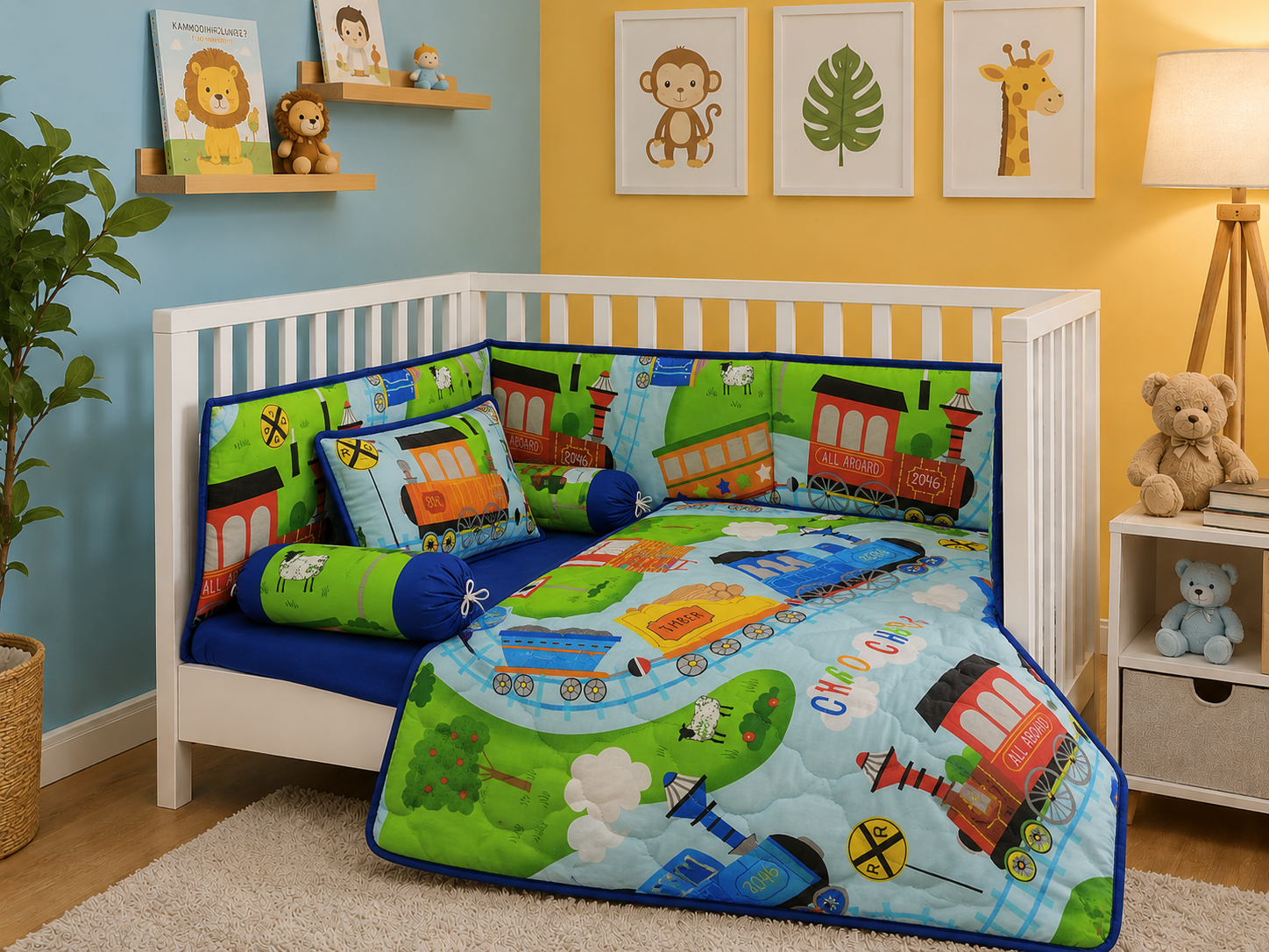 BCS-3216 : Soft Valvet Baby Cot Bedding Set