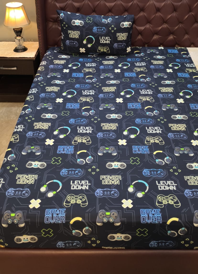 Kids Gaming Bedsheet Set – Game Controller Print