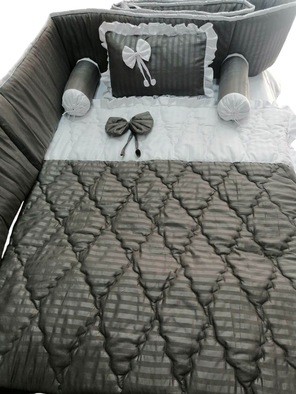 CS-412: Black Braided BabyCot Set