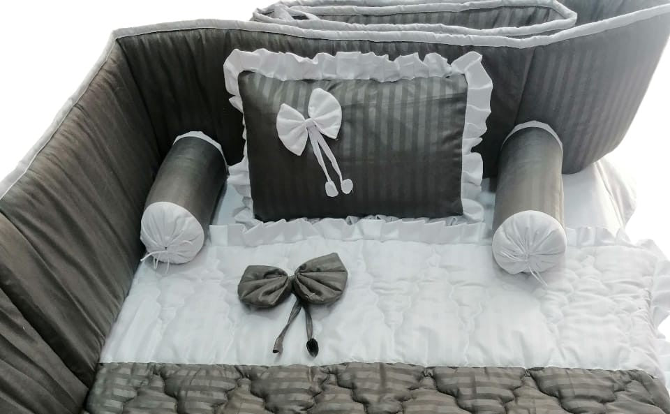 CS-412: Black Braided BabyCot Set