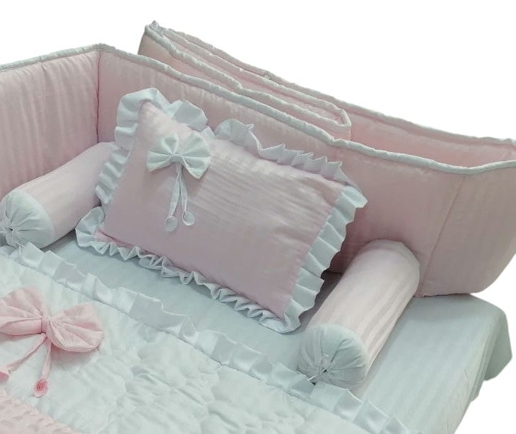 CS-413: Light Pink Braided BabyCot Set