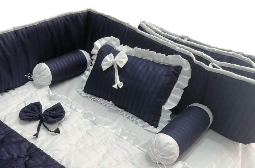 CS-415: Blue Braided Baby Cot Set