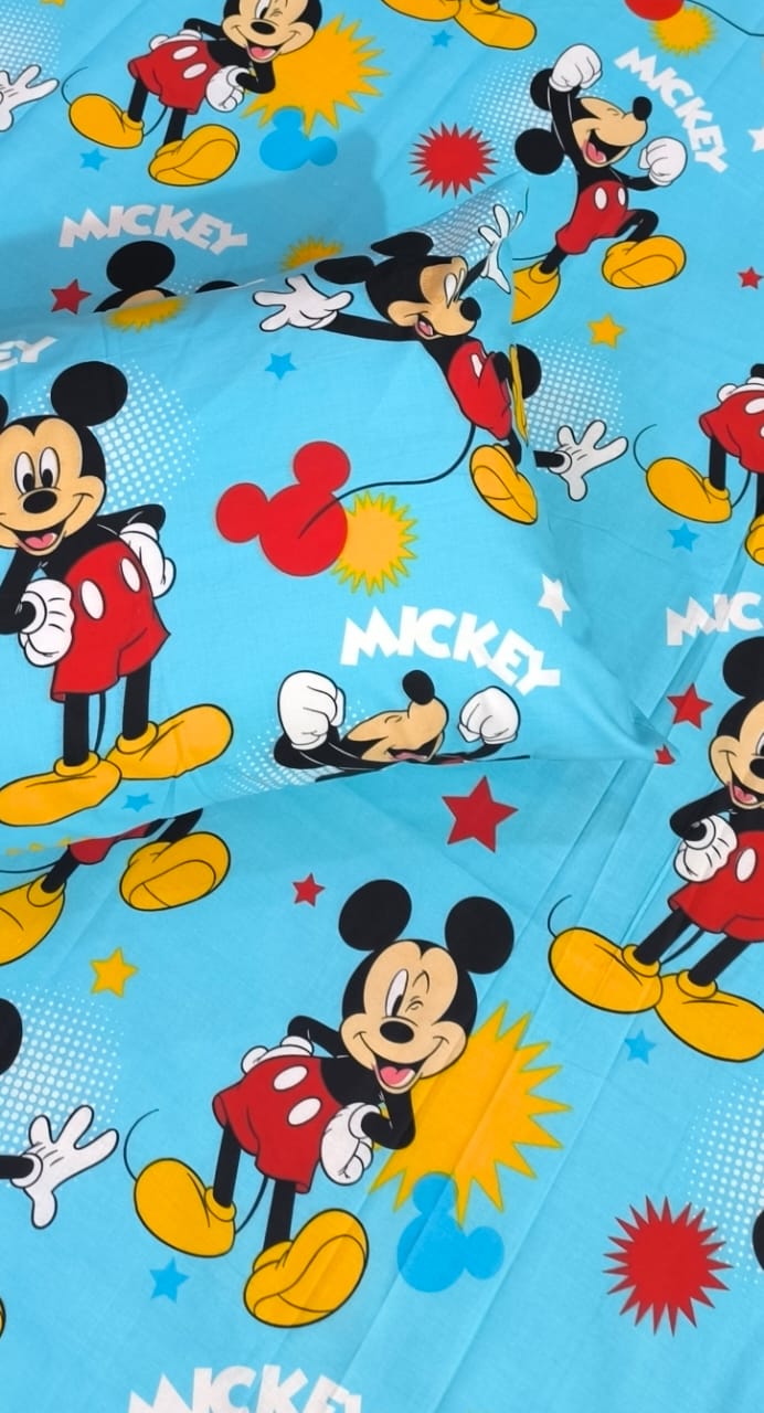 Mickey Mouse Kids Bedsheet Set – Soft Cotton Cartoon Print