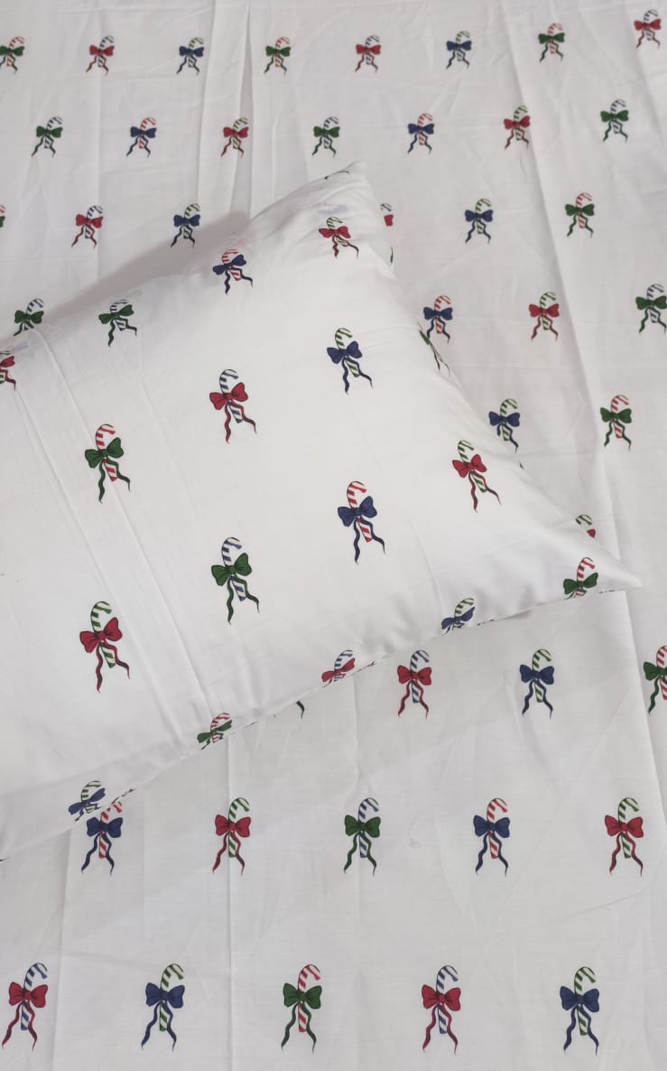 Kids Football Printed Bedsheet Set – Soft Cotton White Sports Theme Single Bed Sheet with Pillow Cover for Boys