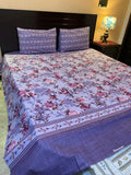 CBS- 4207 Luxury Lavender Floral Bedsheet Set