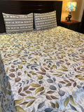 CBS-4208 King Size Cotton Printed Bed Sheet with 2 Pillow Covers