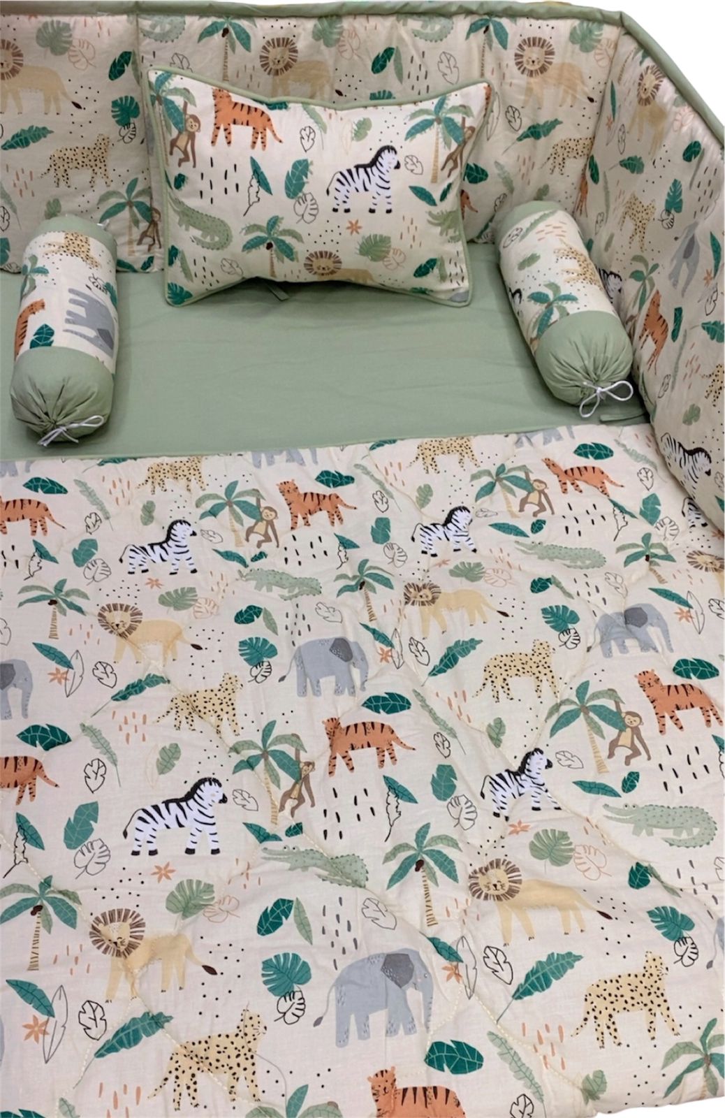 CS-142 : Animal printed Baby Cot Set 6 Pcs