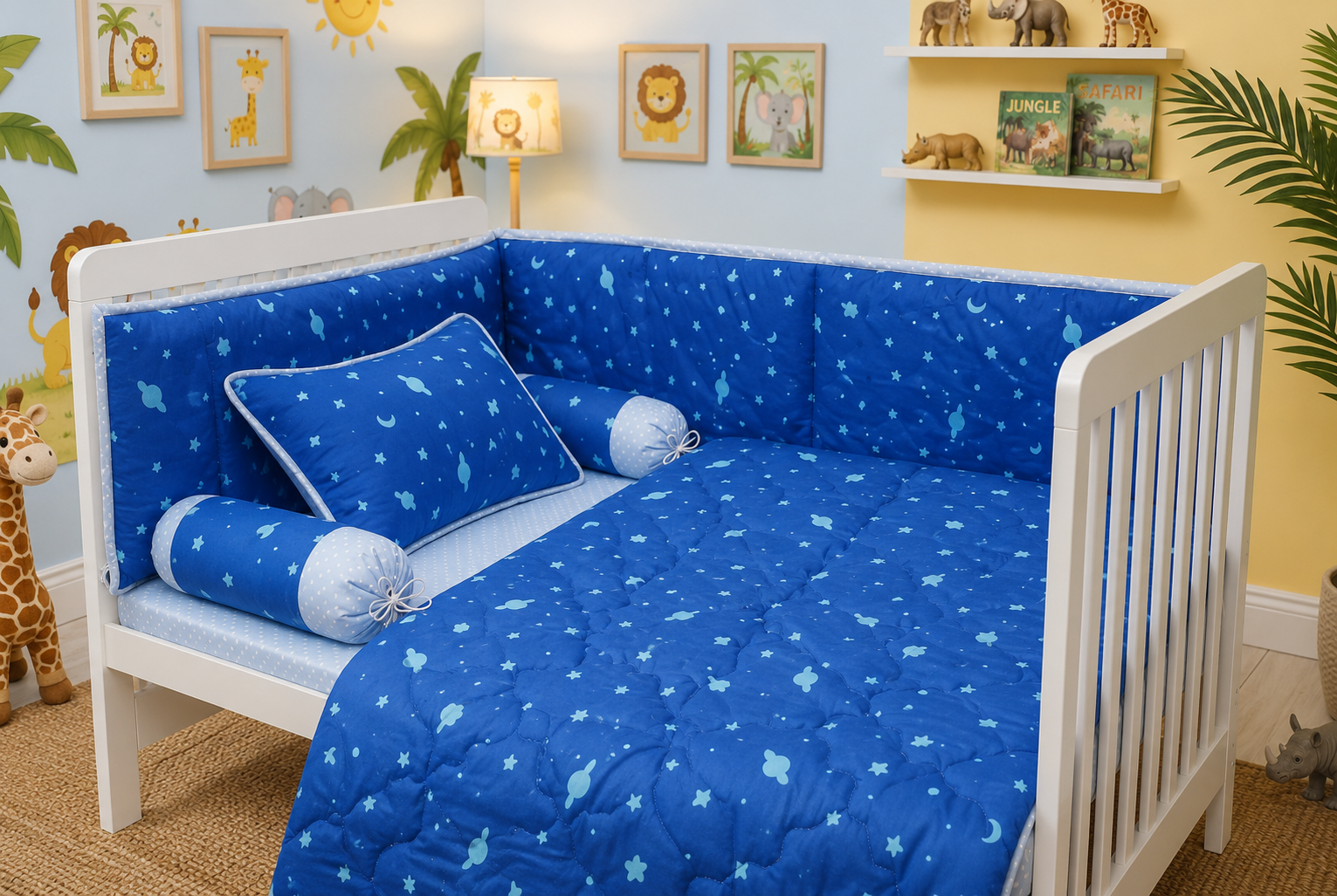 BCS-3206 : Soft Cotton Baby Cot Bedding Set