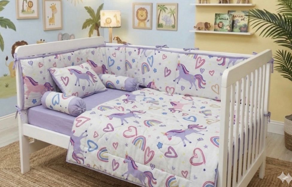 BCS-3202 : Soft Cotton Baby Cot Bedding Set