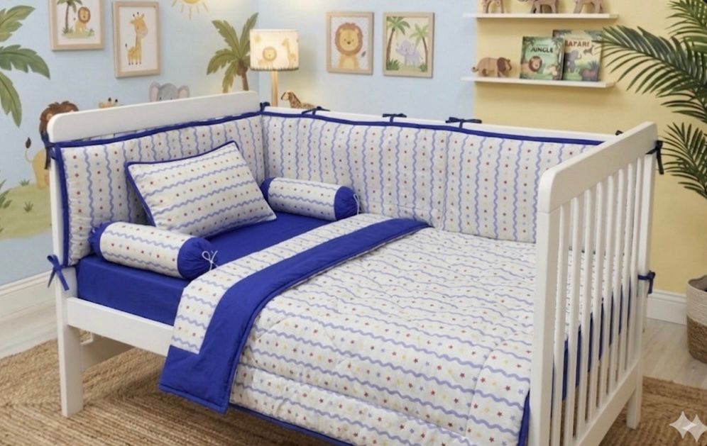 BCS-3204 : Soft Cotton Baby Cot Bedding Set