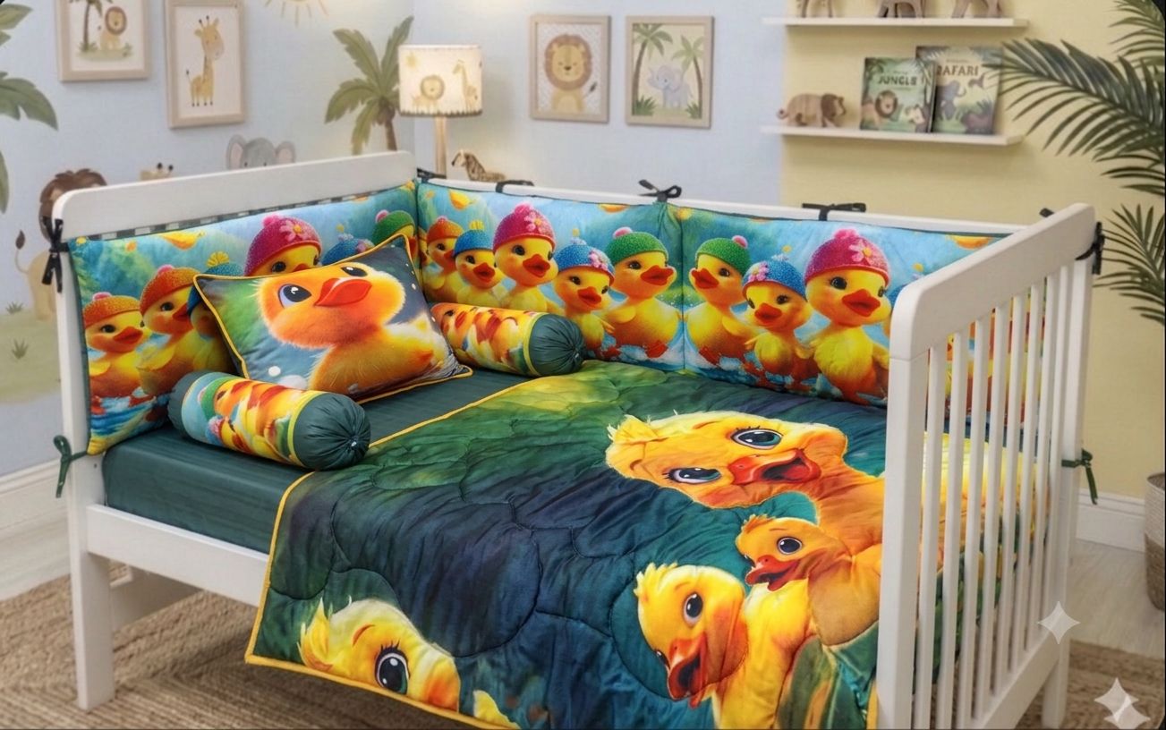 BCS-3209 : Soft Valvet Baby Cot Bedding Set