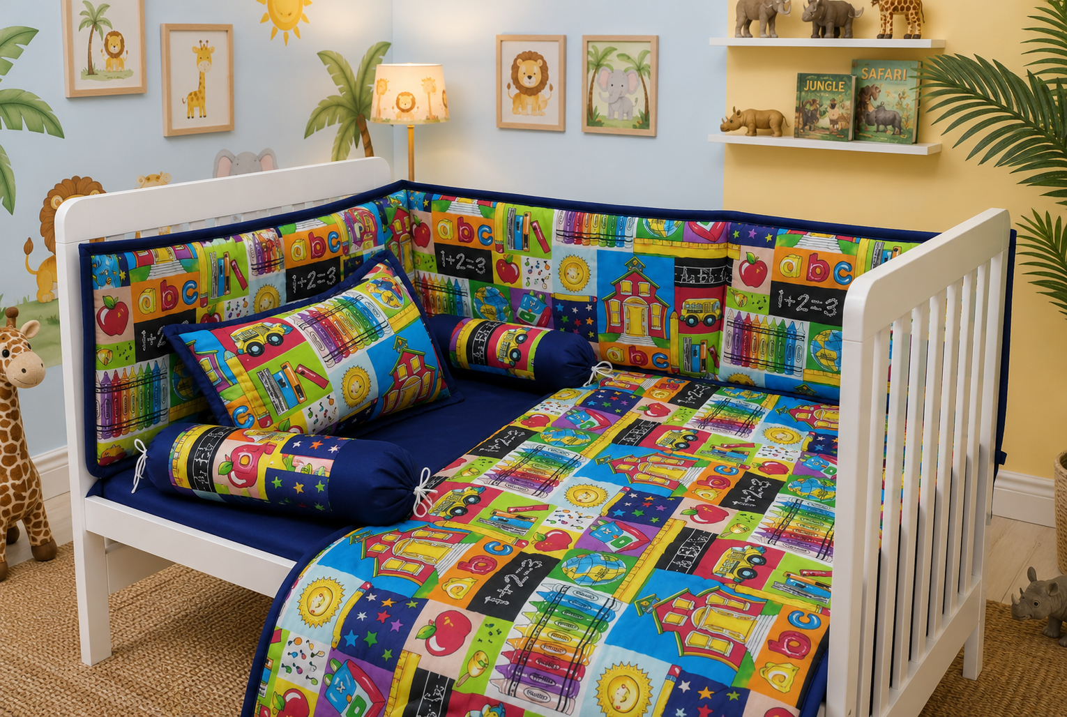 BCS-3205 : Soft Cotton Baby Cot Bedding Set
