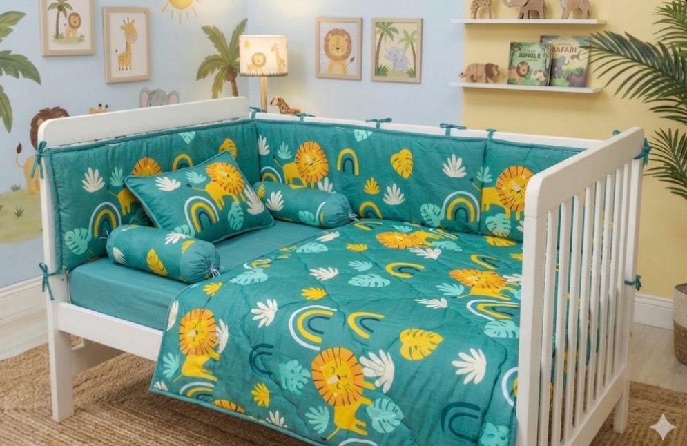 BCS-3203 : Soft Cotton Baby Cot Bedding Set