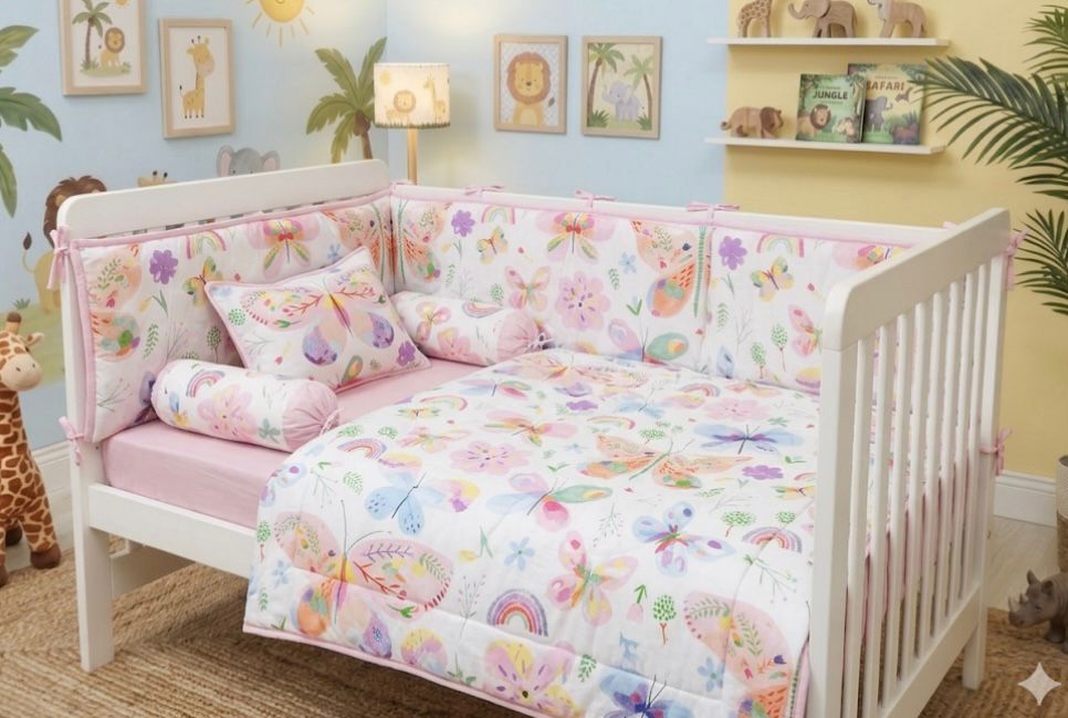 BCS-3201 : Soft Cotton Baby Cot Bedding Set